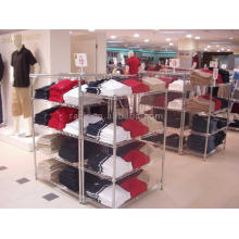 Rack de exibição de roupas de cromo para loja e showroom